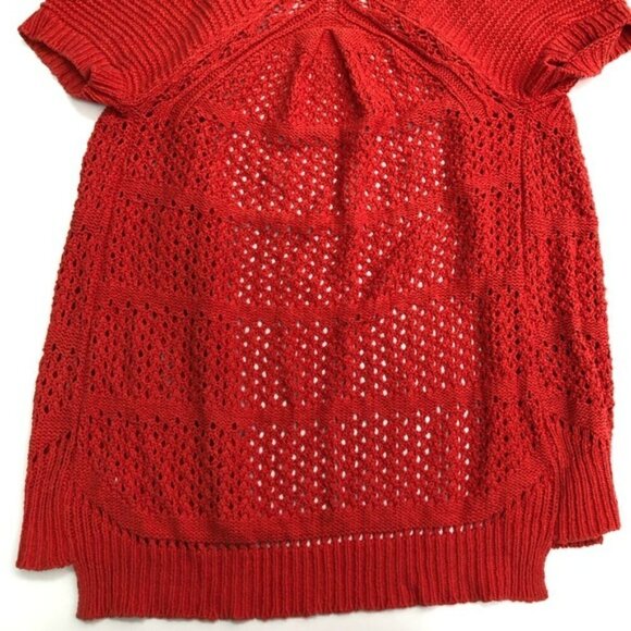 Guinevere Short Sleeve Open Front Knit Cardigan Sweater Orange Size XS Y2K - Picture 5 of 8